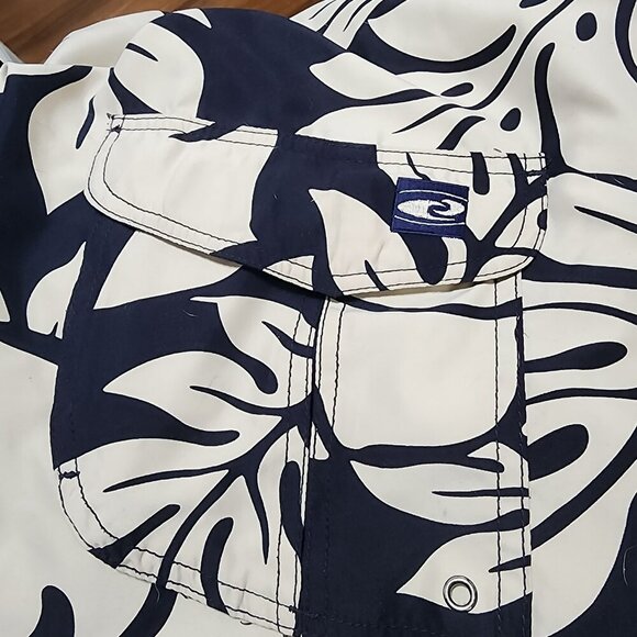 Hawaiian Performance Board Shorts Size 40 Navy White Floral Swim Surf - Picture 3 of 7
